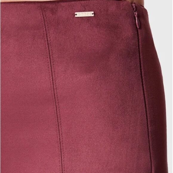 GUESS Women's Maya Faux Suede Leggings pants size L Bordeaux - Picture 7 of 15